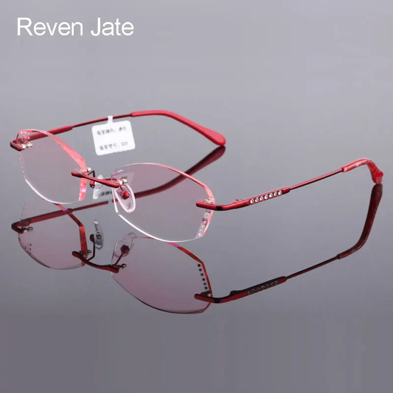 Фото Reven Jate 031 чистые титановые оправы алмазные режущие оптические очки по рецепту очки для женщин моды №1