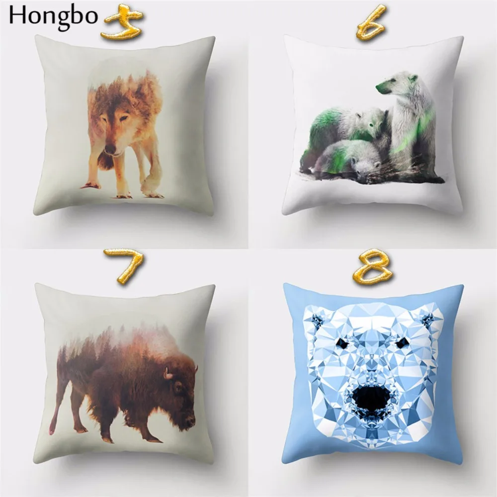 Hongbo 1 шт. мультяшный Кот медведь собака Фламинго лошадь волк Подушка Чехол
