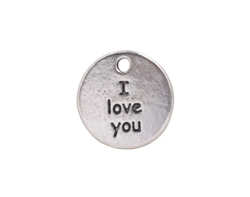 

20PCS Antiqued Silver I Love You Charms Pendants #92424