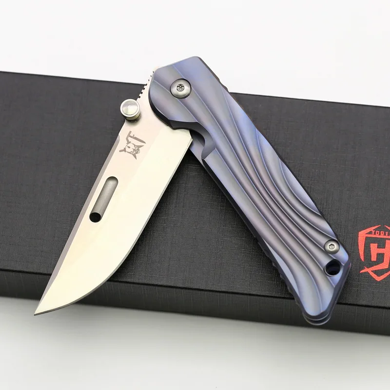 Складной нож GODFUR M390 с титановой ручкой HT02 карманный для кемпинга и охоты
