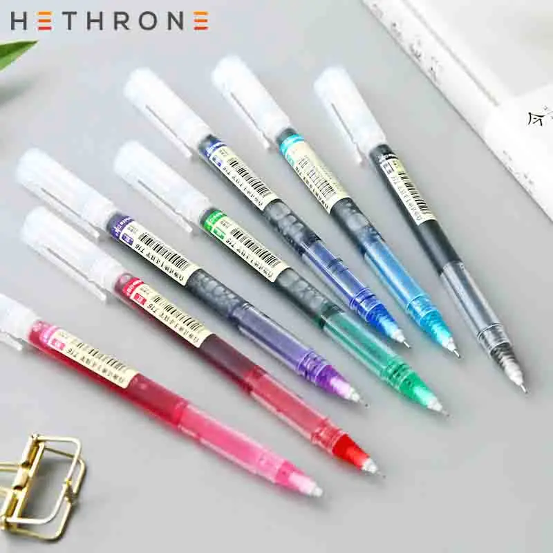 Hethrone быстрое высыхание 0,5 мм иглы прямой жидкий гель свободное письмо пилот высокого класса канцелярские очень тонкие Чернила Ролик Шариковая ручка
