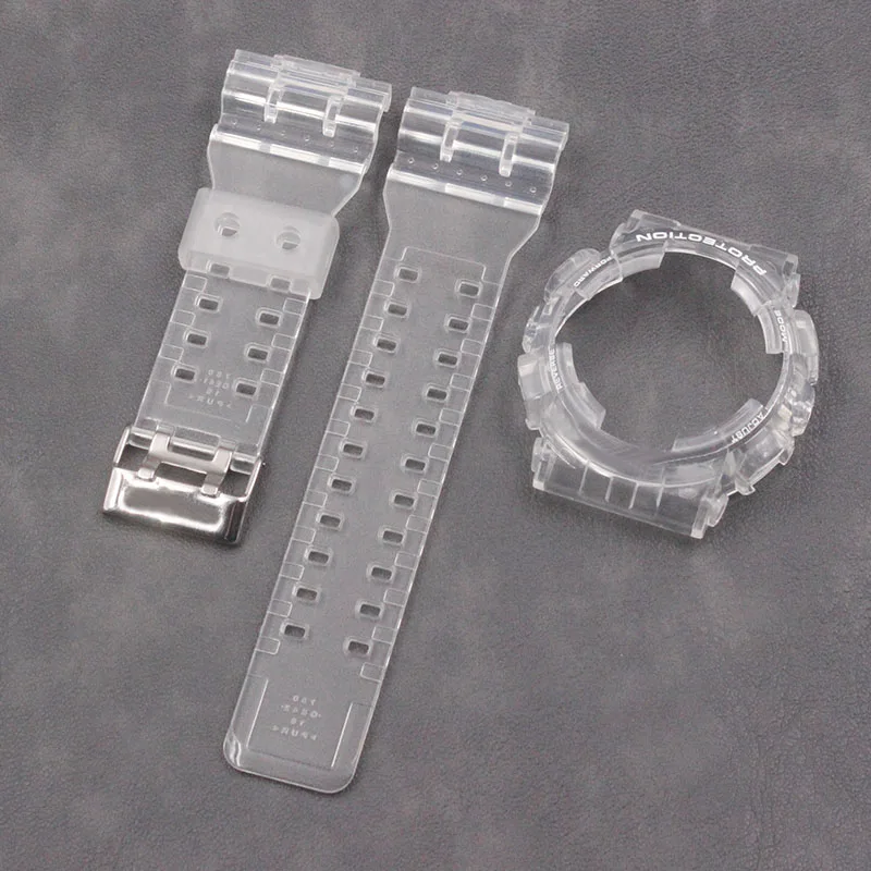White word Аксессуары для часов прозрачный чехол из смолы для Casio GA110 серии GA-110 100 120 GD120 GA-100C мужской и женский ремень для часов - Цвет ремешка: White word