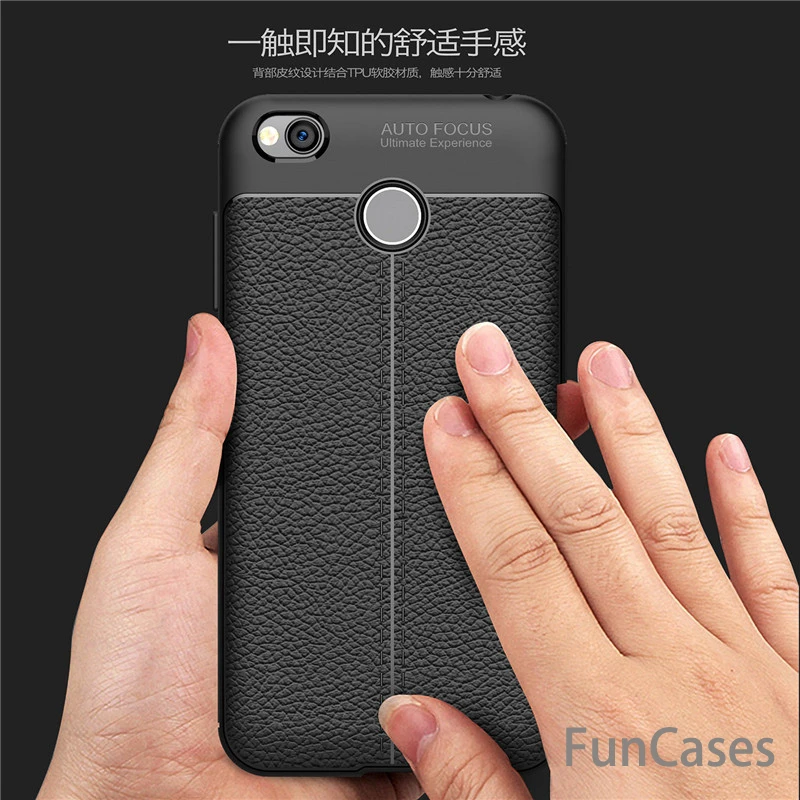 Redmi 4X Case Leather Grained Luxury TPU Shockproof Back Cover For Xiaomi Pro Prime 16GB 32GB Redmi4X mi casa | Мобильные телефоны