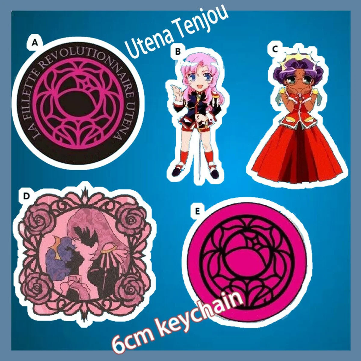 Брелок для ключей с ремешком в стиле аниме Revolutionaly Girl Utena Tenjou Himemiya Anshii 6 см |