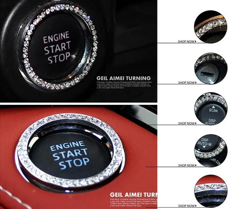 Новый автомобильный Кристалл зажигания переключатель украшения наклейки Ключ