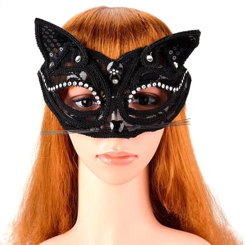 FunPa Очаровательная Женская полумаска для лица кружевная маскарадная пластиковая