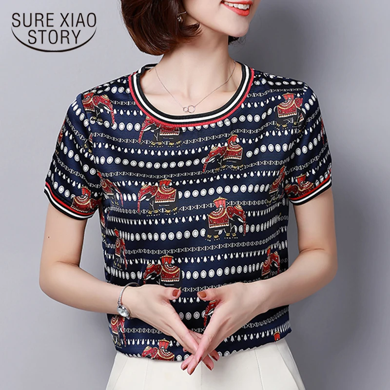 

summer women tops shirt chiffon slim shirt causal women blouse shirt women clothing 2021 new short sleeve blouses 0413 40