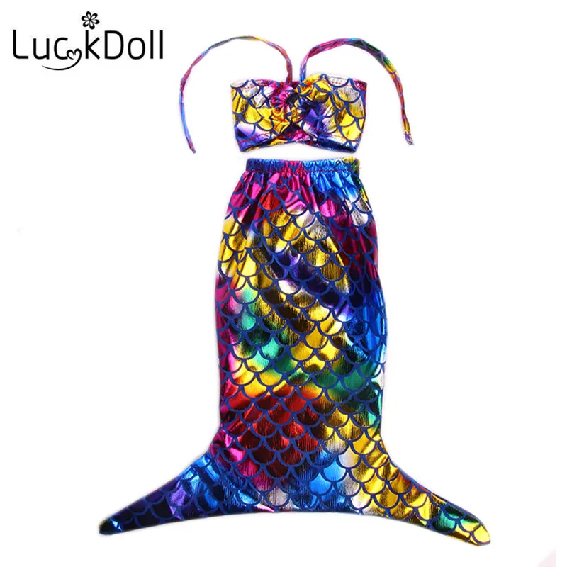 Юбка русалки с блестками LUCKDOLL подходит для куклы родов 43 см или 18 дюймовых