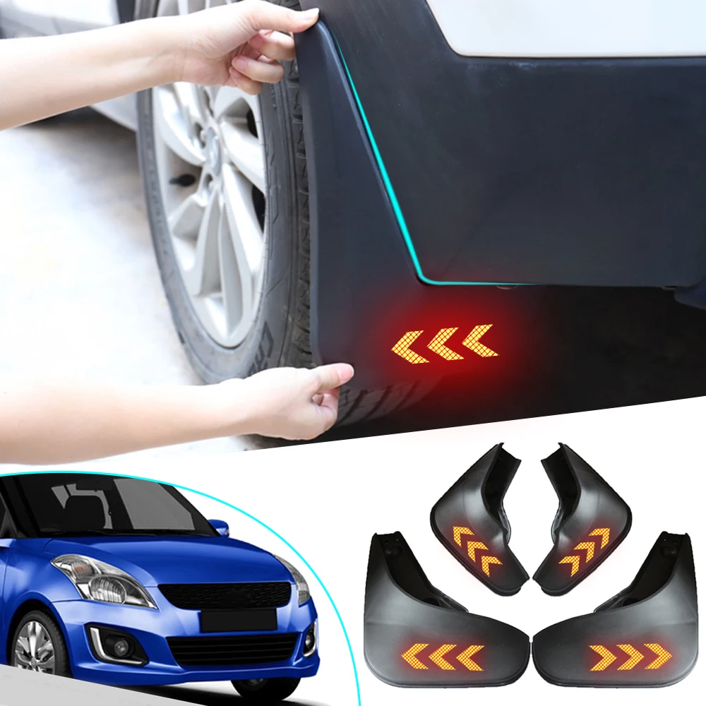 Автомобильные Брызговики для Suzuki Swift 2011- крыло брызговики автоматические Брызговики безопасности светоотражаПредупреждение аксессуары для брызговиков