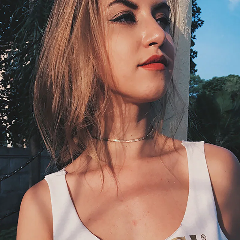 ZEGL snake bone necklace female short paragraph choker clavicle chain simple neck collar jewelry | Украшения и аксессуары