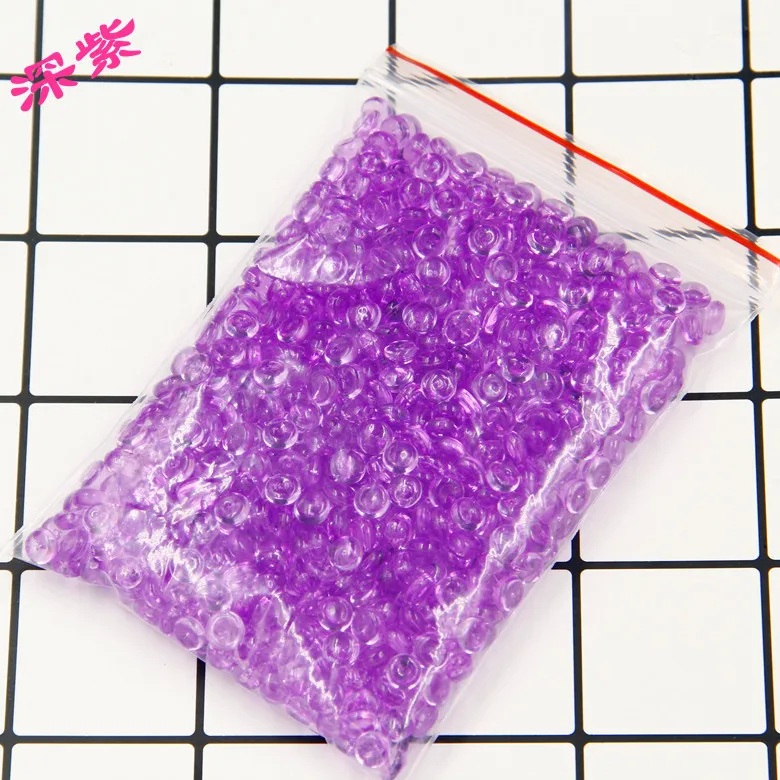 purple 75 г/пакет 7 мм прозрачный слизью плоский шарик прозрачный DIY ручной работы кристалл смесь грязи частицы аксессуары слизи наполнение украшения - Цвет: purple