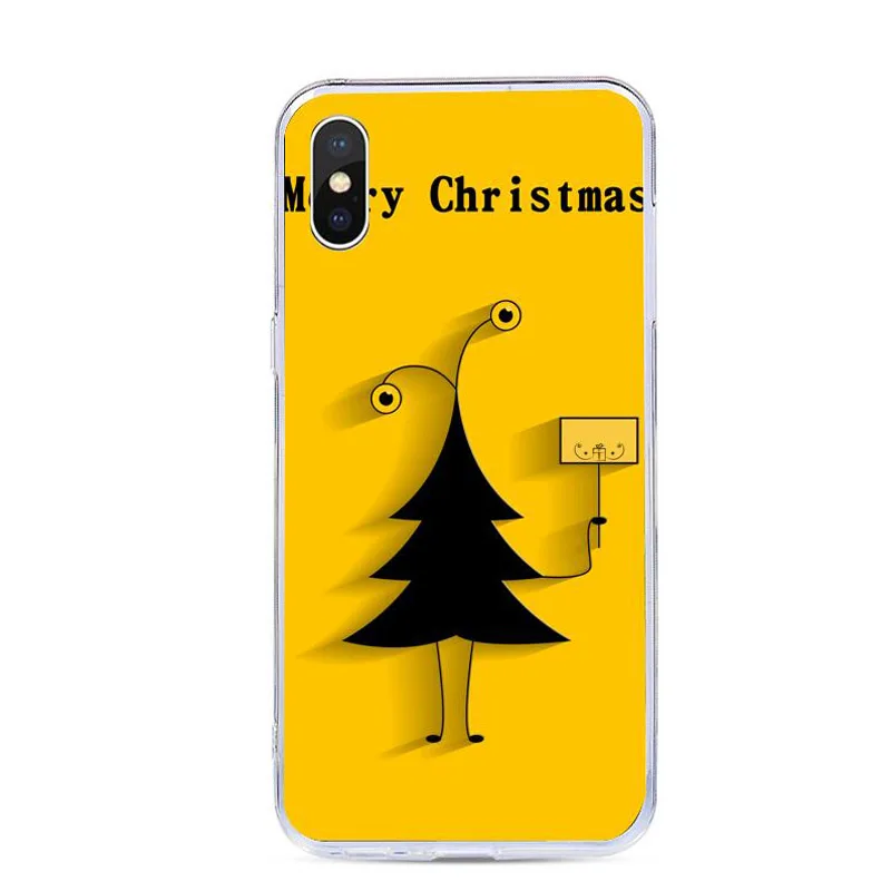 Чехол для iPhone X XR XS Max милые рождественские чехлы с рисунком 4 4S 5 5S SE 6 6s 7 8 Plus мягкий
