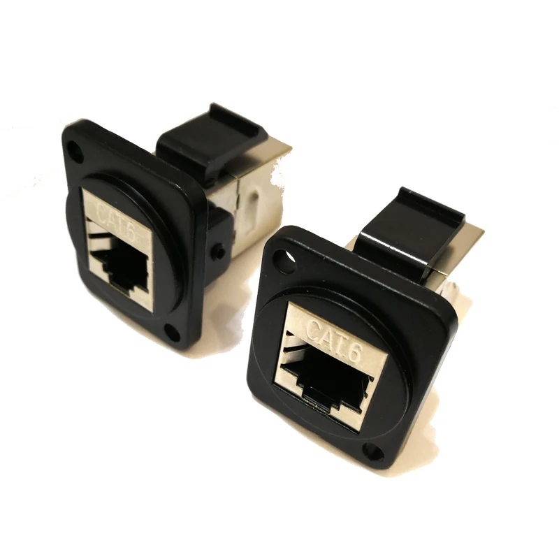 5 шт./лот D-Тип RJ45 Cat6 сетевой штекер Шасси панельный разъем аудиоразъем |