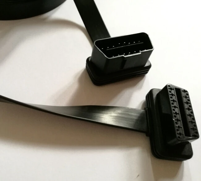 10 шт. 5 м плоский 16 pin OBD2 удлинитель штекер к женскому шнуру 16pin полный доступ