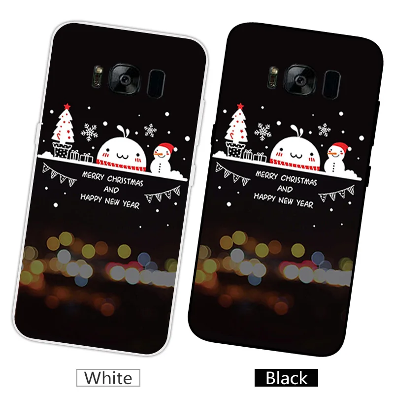 TPU Case For Samsung Galaxy S8 Plus Soft Silicon S8+ G955 Black Back Matte Christmas Night Cover Protector | Мобильные телефоны и