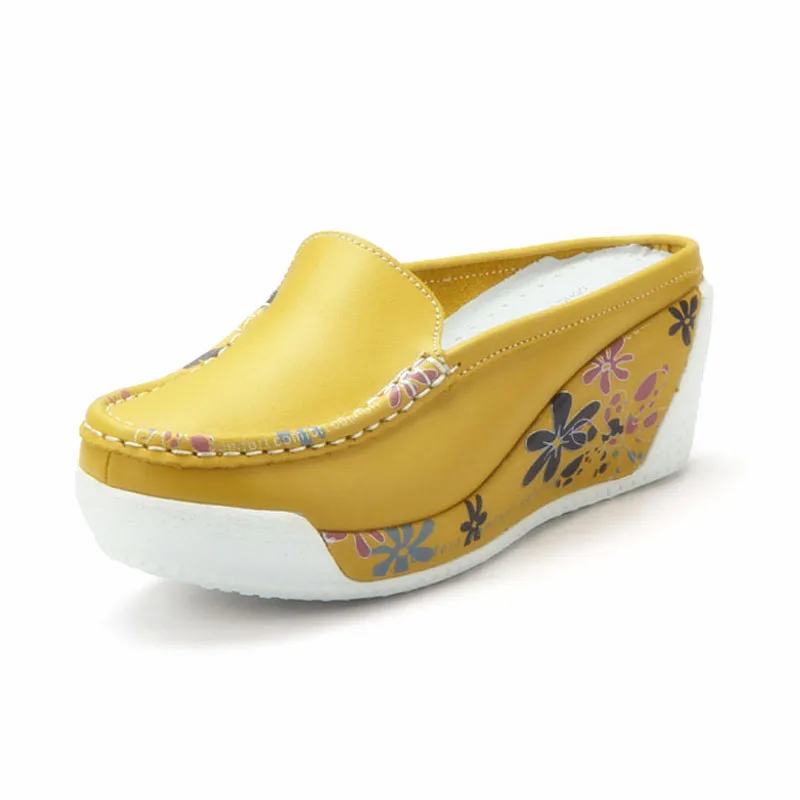 Женские туфли из натуральной кожи на танкетке толстой подошве|shoes ladies|white wedgesfashion