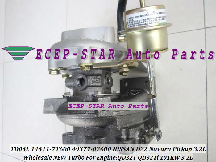 Бесплатная доставка турбокомпрессор TD04L 14411-7T600 49377-02600 для NISSAN TD27 NS25 Navara D22 Pickup 3.2L
