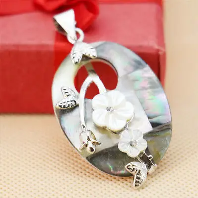 Новая модная женская натуральная белая раковина абалона с резным цветком