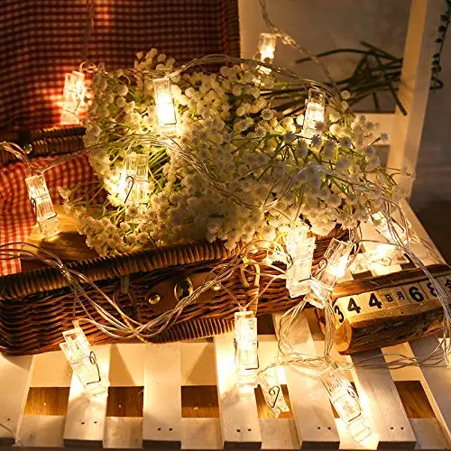 Warm white 10LED фото зажимы декоративные огни струны держатель для рождественской елки спальни Свадебная вечеринка Висячие фотографии карточные фотографии памятки - Испускаемый цвет: Warm white