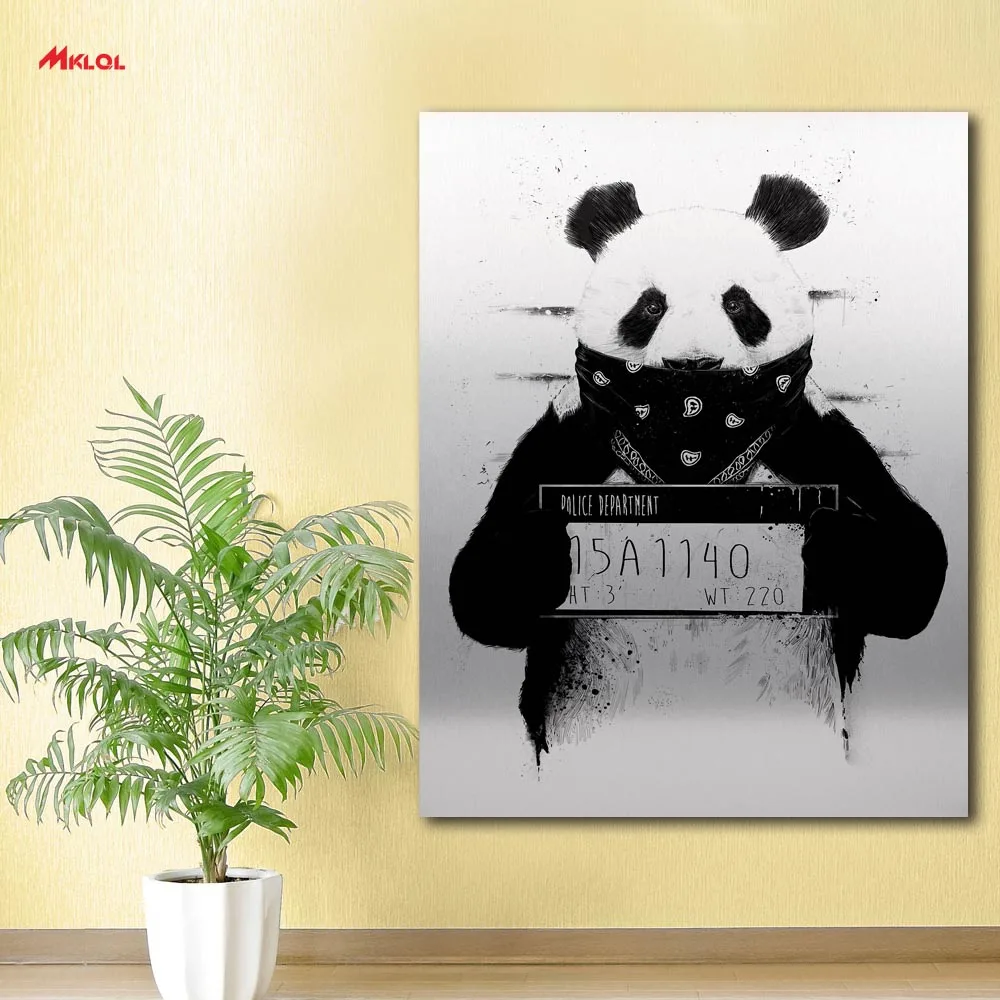 

Large Wall Art bad panda Portrait Canvas Painting For Living Room Home Decoration Oil Painting On Canvas Wall Painting Unframed