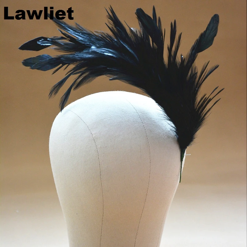 B061 Hackle Coque полосатый перо дерево Pom крепление цветок отделка шляпа Millinery