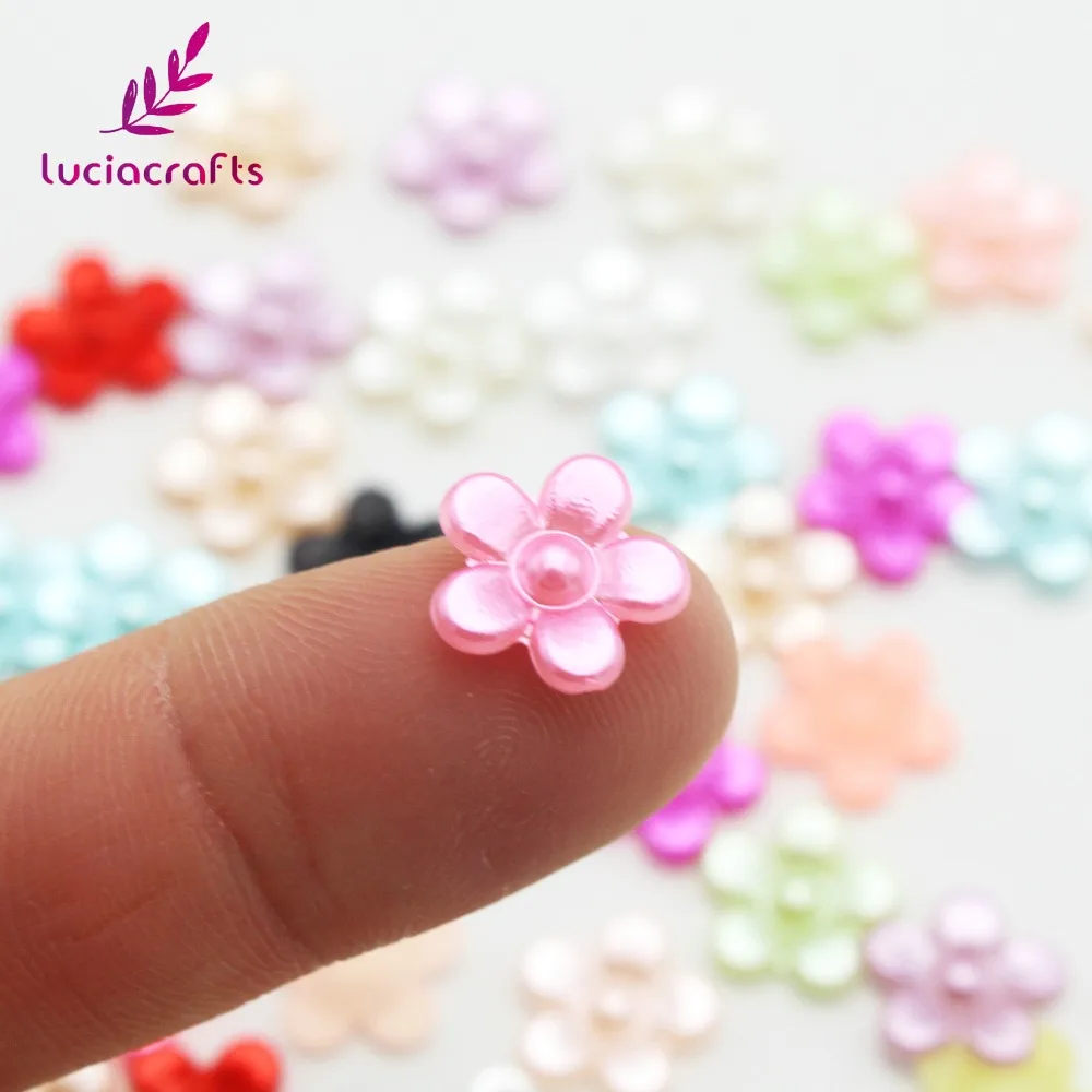 Lucia crafts Разноцветные 12 мм ABS имитация жемчуга плоские для альбома DIY украшения ручной работы аксессуары 50 шт. F0314
