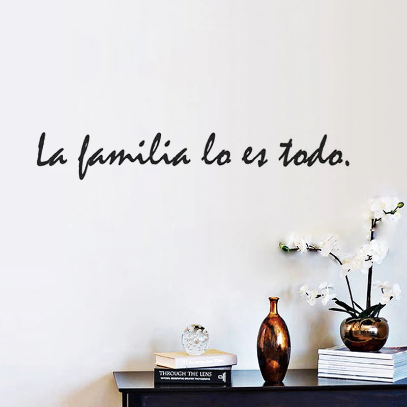 KUCADA испанский qoute la familia es todo стикер на стену для домашнего украшения гостиной