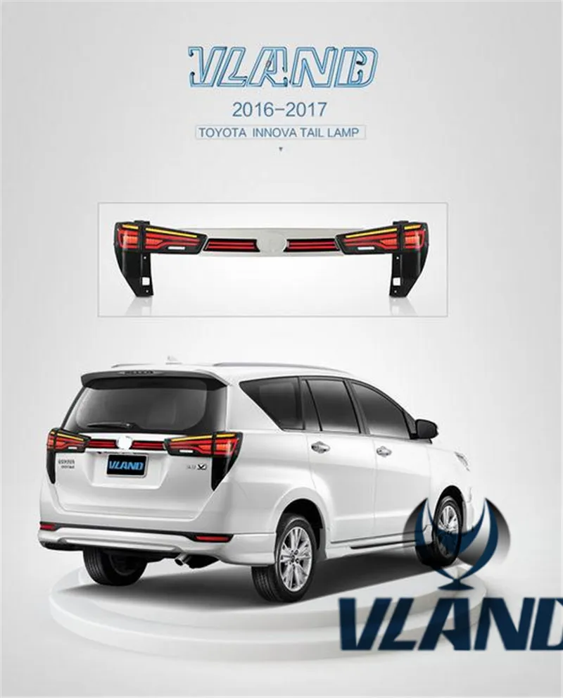Автомобильный задний светильник VLAND для Innova светодиодный задний светильник 22016 для Innova задний фонарь с DRL+ Реверс+ тормоз