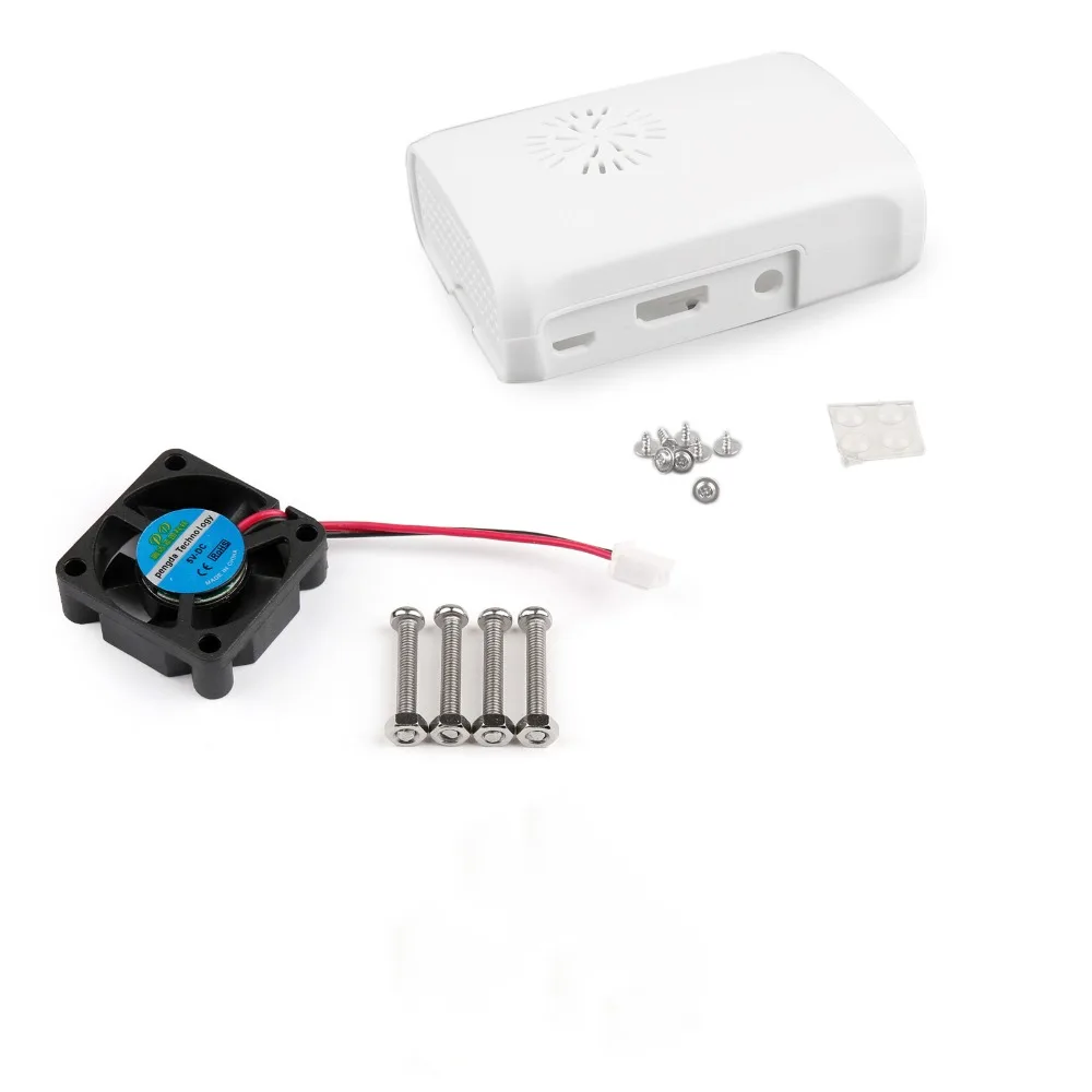 Для Raspberry Pi 3 Model B Raspberry Pi2/3 B+ ABS пластиковый чехол коробка+ кулер вентилятор+ алюминиевый радиатор для Raspberry Pi 3B 2B чехол