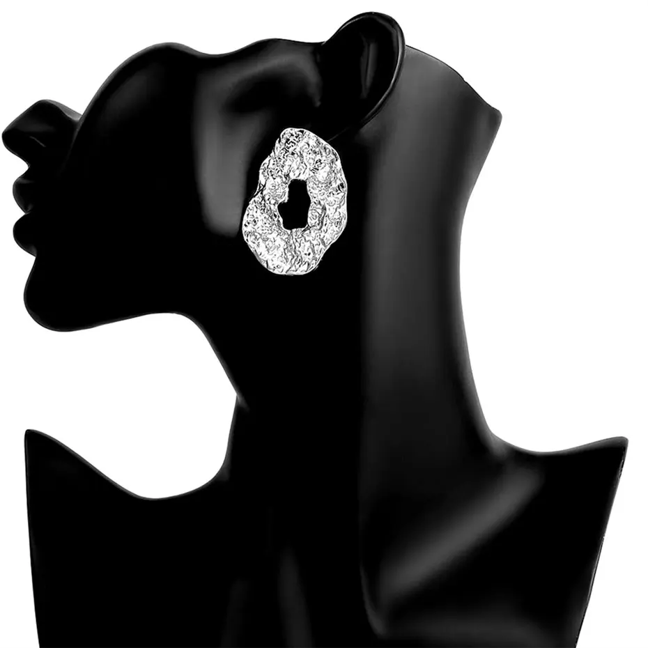 Silver Ingemark, винтажные, большие, необычные серьги, женские, вечерние, Brinco, панковские геометрические, массивные, металлические, висячие серьги, ювелирные изделия на год - Окраска металла: Silver