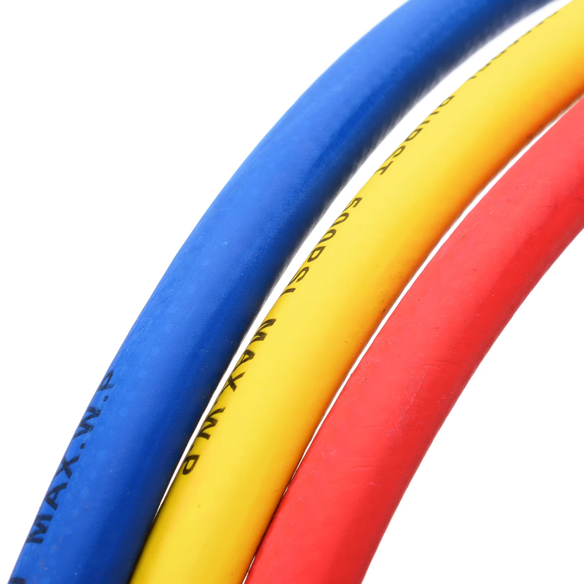 3 шт. R134a R22 R410a 1,5 м холодильные зарядные шланги 1/" SAE женский манометр набор для кондиционера красный/синий/желтый