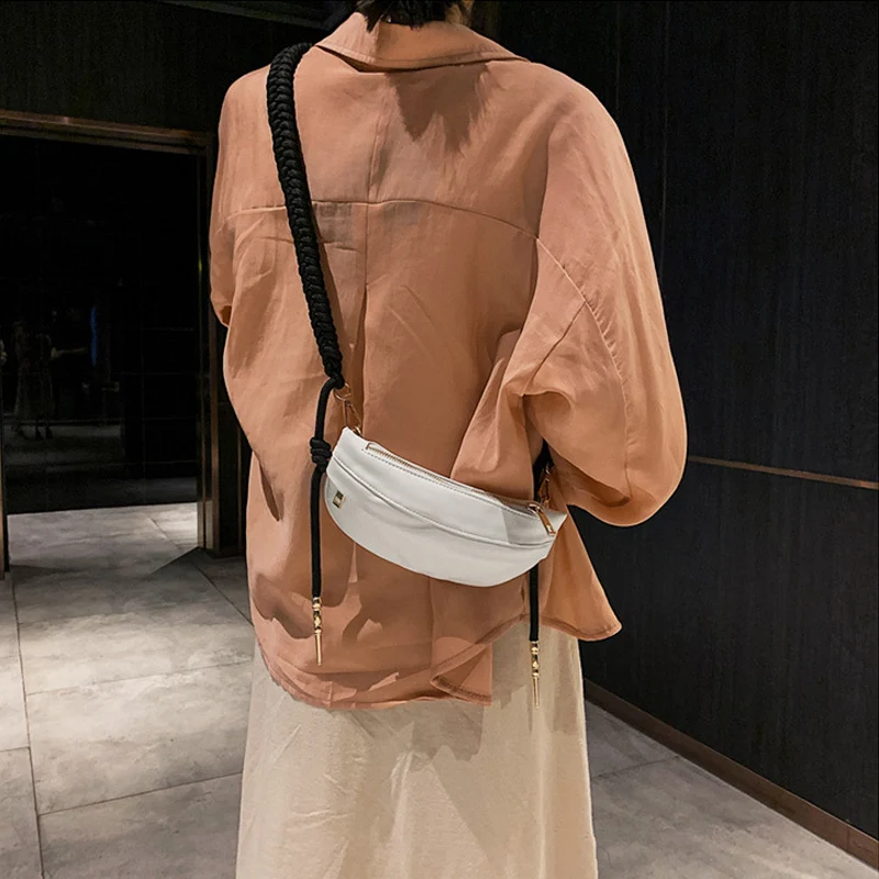 Fashion Trend женские сумки на груди Простые твердые женские сумки на ремне, сумки на ремне, женские банановые сумки