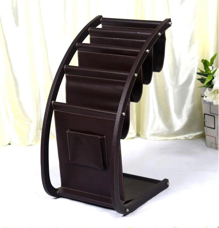 H67cm большой офисный деревянный кожаный пол для журналов газет книг выставочный