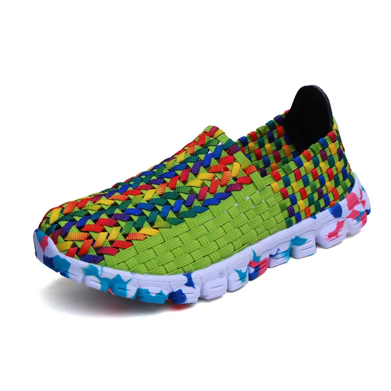 Женская Мягкая дышащая тканая обувь ручной работы удобная прогулочная новинка