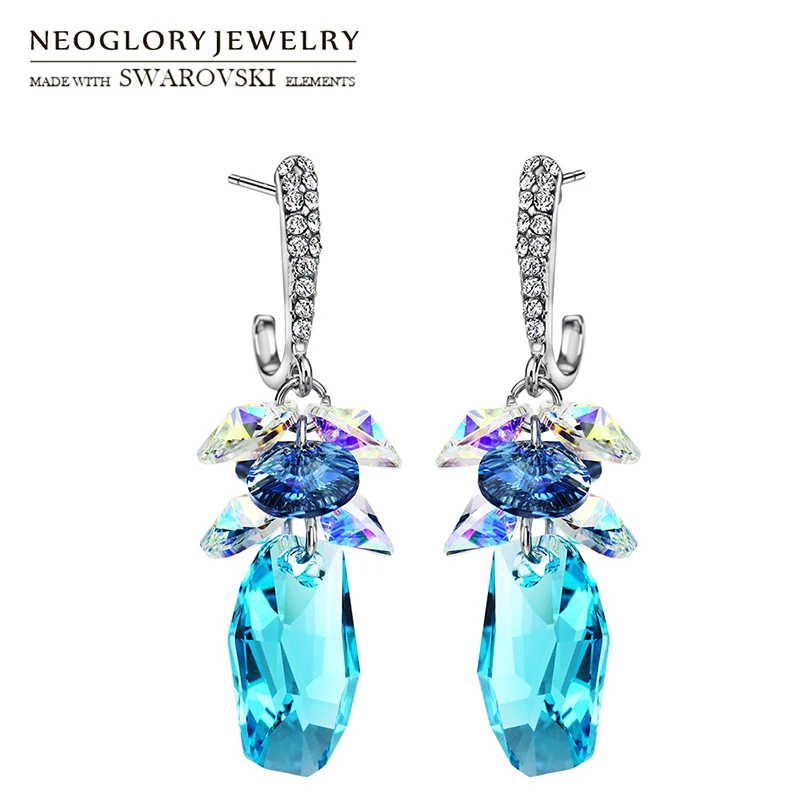 

Neoglory Crystal & Rhinestone Long Dangle Earrings Trendy Geometric Dress Party Lady Embellished With Crystals From Swarovski