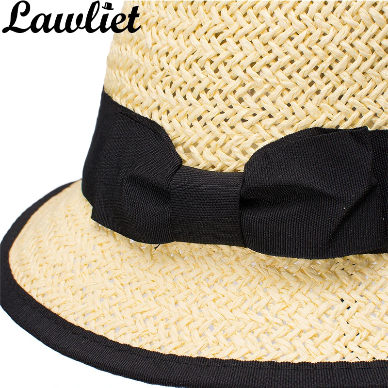 Lawliet женские шляпы от солнца бумажная соломенная шляпа Cloche ведро солнцезащитная