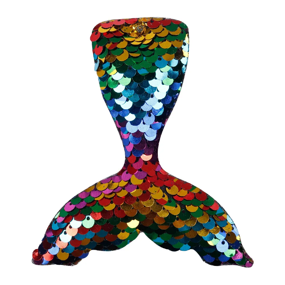 Mermaid Tail Patches With Hole 2-Color Reversible Sequin for DIY Clothes Sewing Supplies Hair Hat Decor Ornament Accessories | Дом и сад