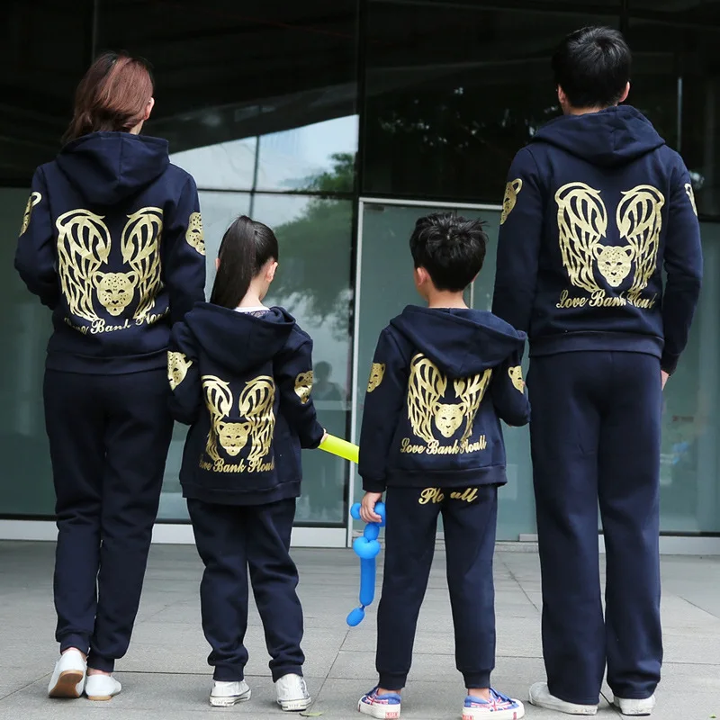 2016 г. новые одинаковые комплекты для семьи на весну-осень хлопковая спортивная