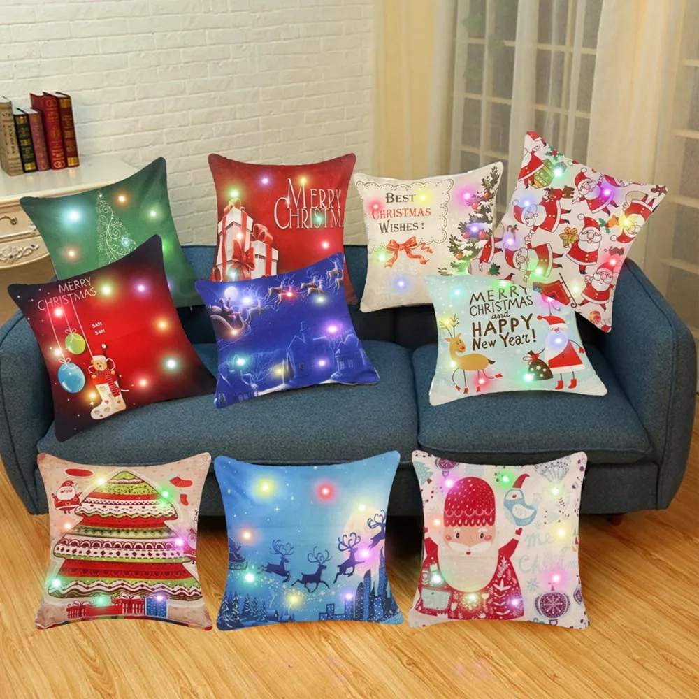 FENGRISE размером 45*45 см из хлопка и льна светодиодные декоративные накидки на
