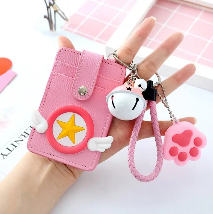 1 шт. популярный японский мультфильм Card Captor Sakura Bank чехол для автобусной карты колокольчик Набор Косплей держатель для карт фигурки кулон Сумка для документов