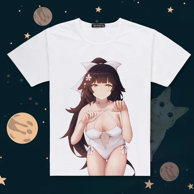 Горячая игра Azur Лэйн печать Atago футболка с короткими рукавами o-образным вырезом IJN Niizuki футболка крутые футболки летние топы - Цвет: 05