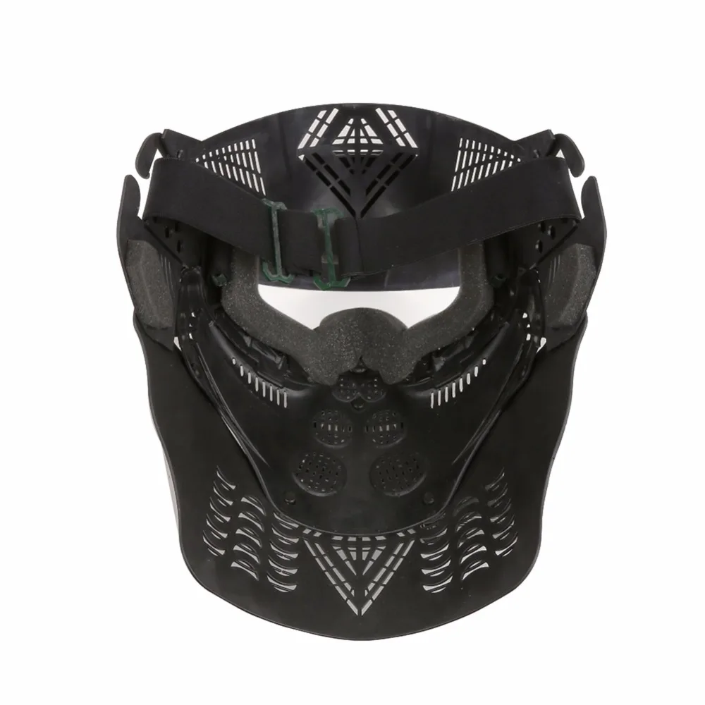 WoSporT Airsoft Full Face Mask Tactical Paintball Masks Military Lens Mask with Goggles Neck Protect for Outdoor CS Accessory