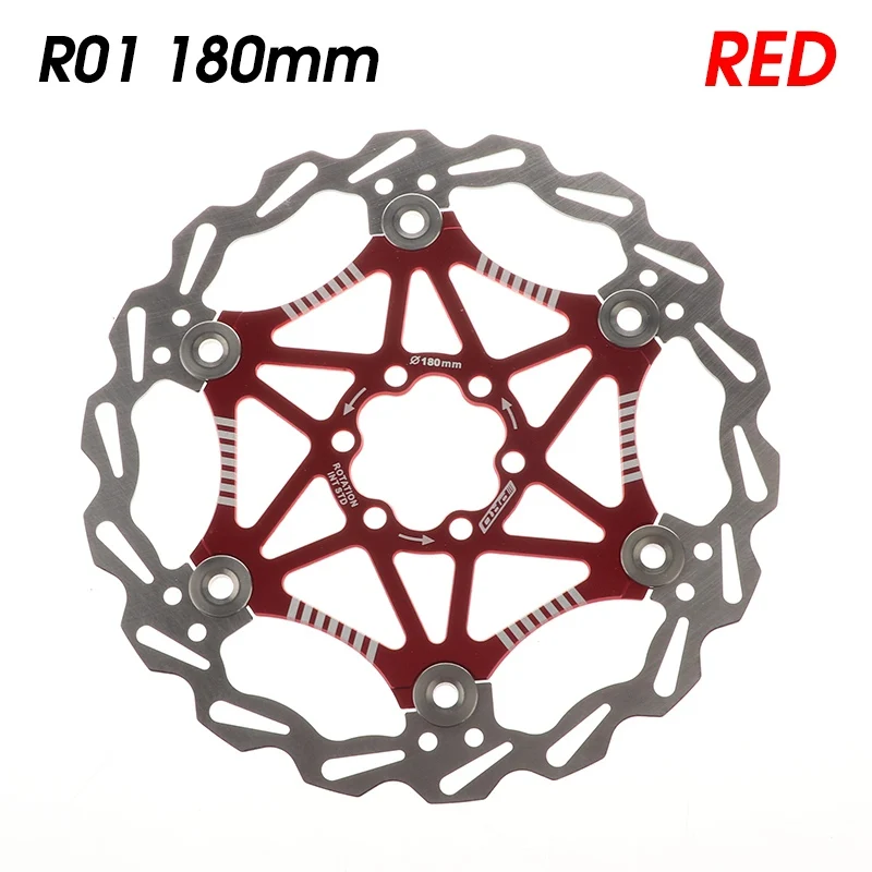 180mm Red Велосипедный Дисковый Тормоз MTB тормозной поплавок вращающийся диск роторы 160 мм 180 мм Дорожный велосипед гидравлические тормозные колодки поплавок роторы части велосипеда - Цвет: 180mm Red