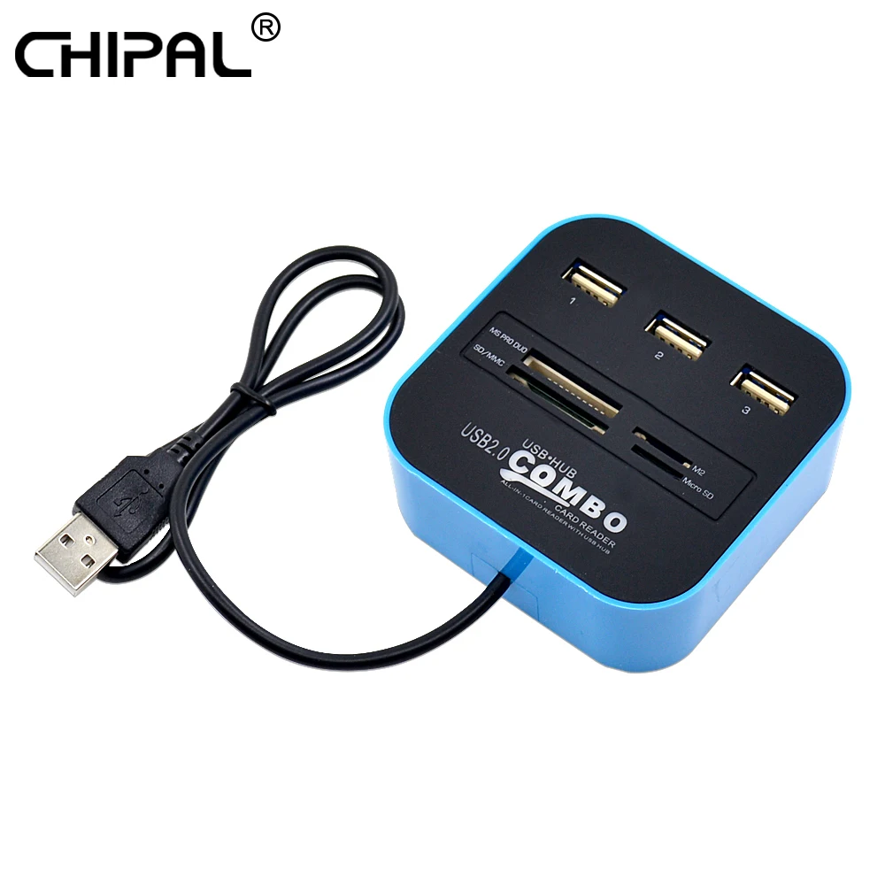 CHIPAL usb хаб сплиттер 3 Порты и разъёмы комбо USB2.0 кард ридер для портативных ПК