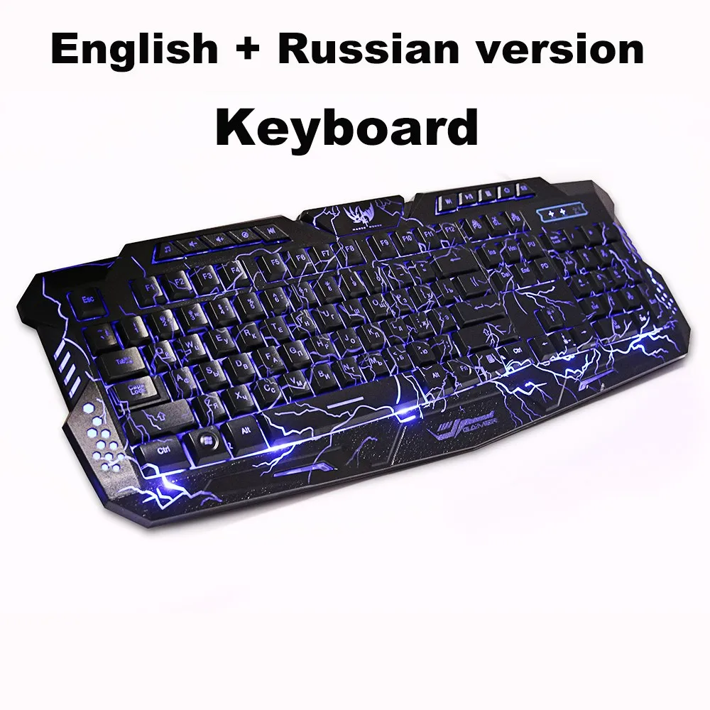 M200 красный/фиолетовый/синий Подсветка светодиодный Pro игровая Проводная клавиатура с USB питание полный n-ключ для компьютерных игр - Цвет: M200 keyboard RU