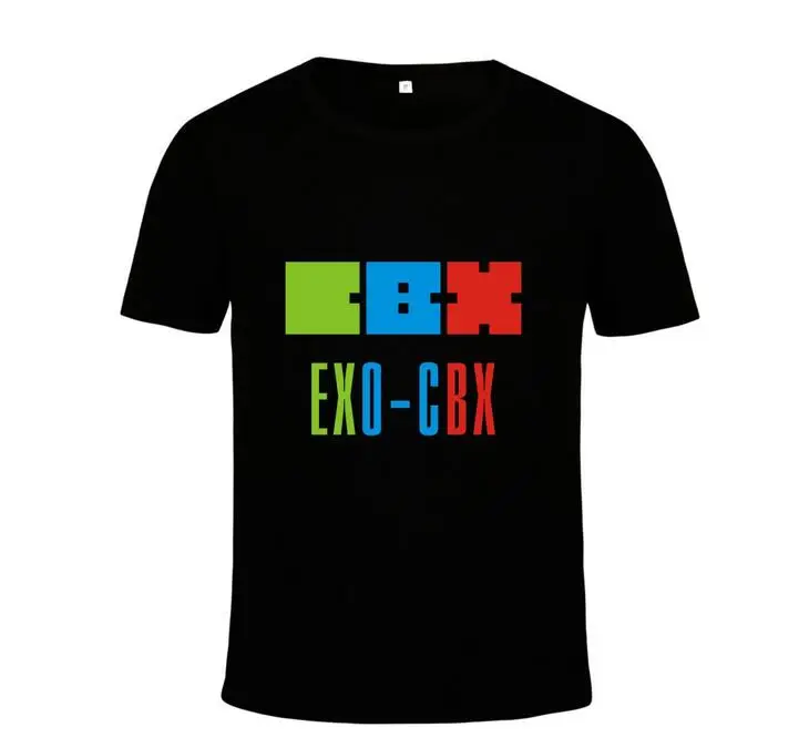Kpop exo cbx album hey mama футболка с круглым вырезом и короткими рукавами надписью L supporting