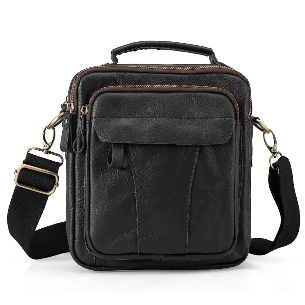black Оригинальная кожаная мужская модная повседневная сумка-мессенджер Mochila дизайнерская сумка через плечо сумка для планшета для мужчин 149 - Цвет: black