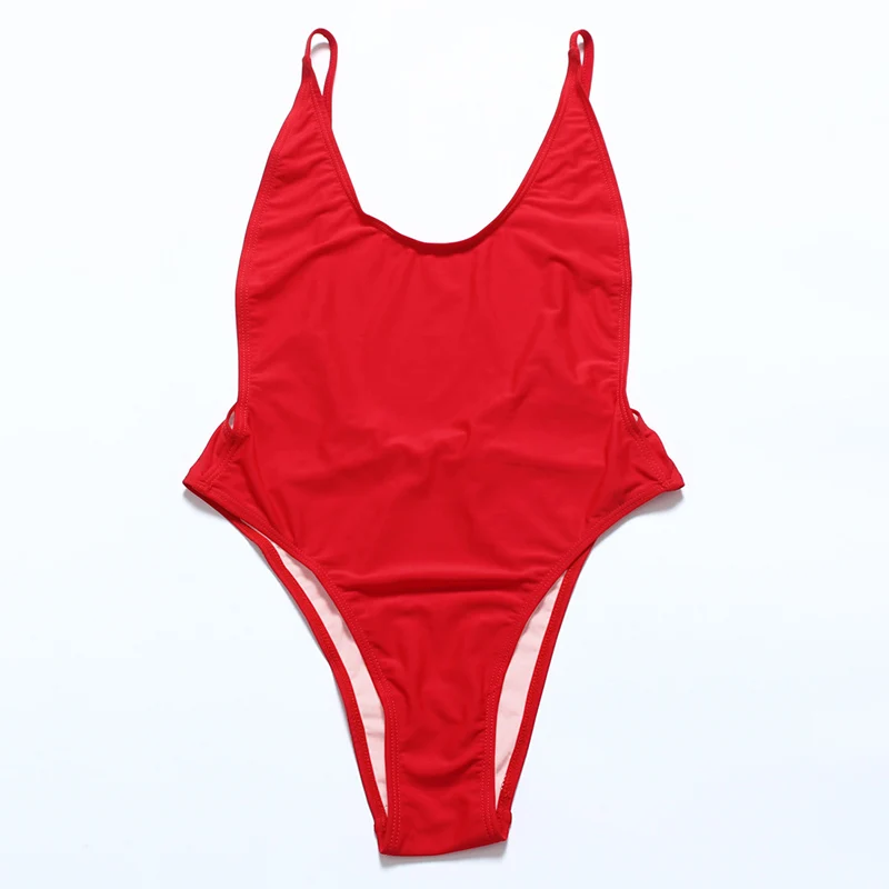 Женский купальник цельный комплект бикини однотонный стильный и лаконичный