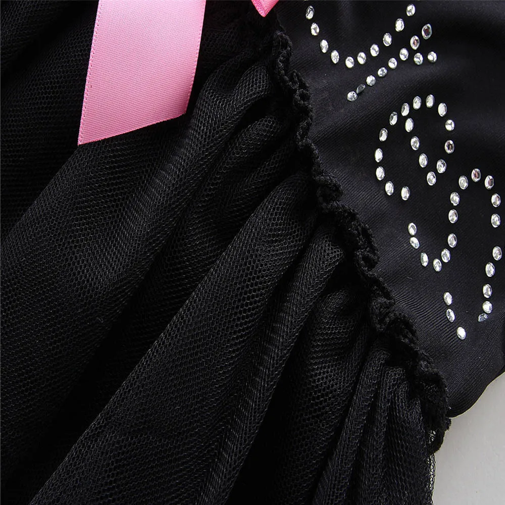 Кружевное маленькое черное платье боди с вышивкой для новорожденных девочек|dress