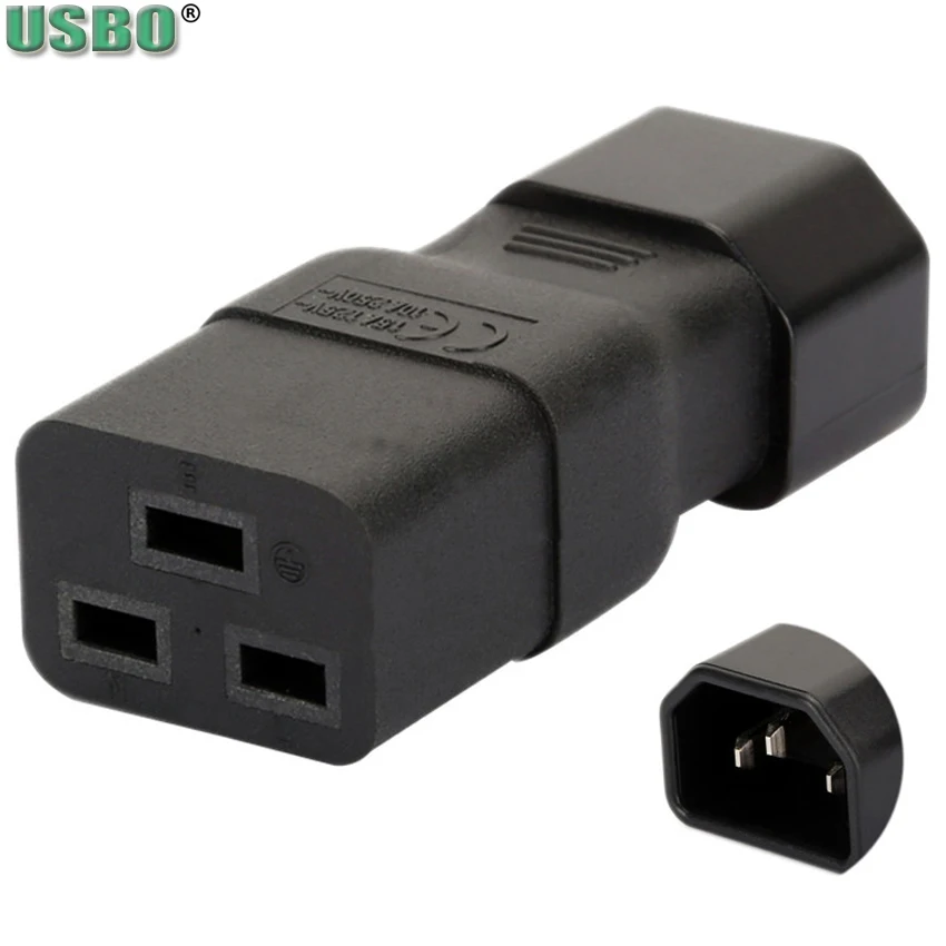 Черный медный разъем CE 16A IEC320 C19 к C14 10A блок питания компьютера многоразовый